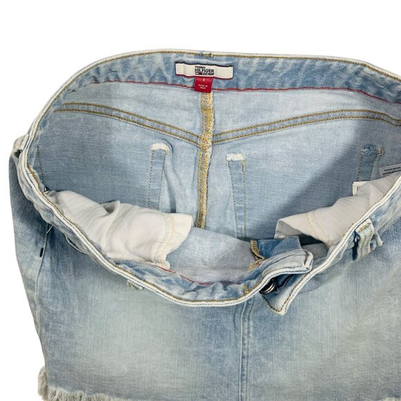 Tommy Hilfiger mini Fringe Skirt for Women light denim sz 8 - Picture 7 of 15